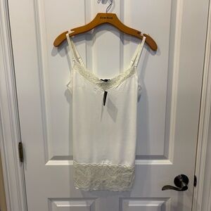 Women’s SZ S The Limited Cream Lace Shimmer Trim Camisole BNWT